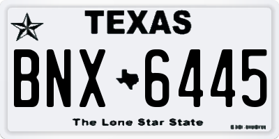 TX license plate BNX6445