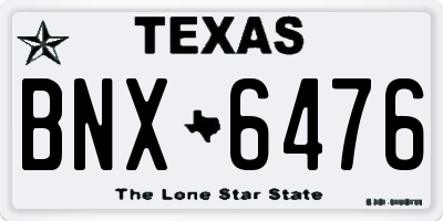 TX license plate BNX6476