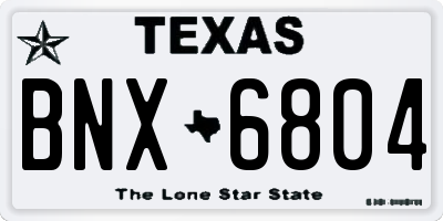 TX license plate BNX6804