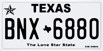 TX license plate BNX6880