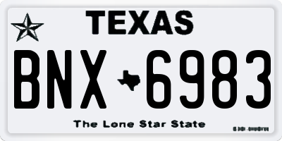 TX license plate BNX6983