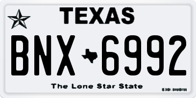 TX license plate BNX6992