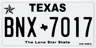 TX license plate BNX7017