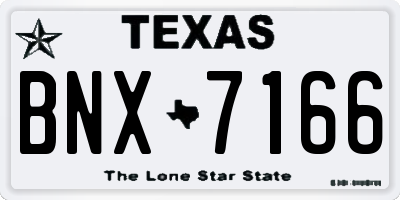 TX license plate BNX7166
