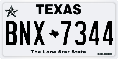 TX license plate BNX7344