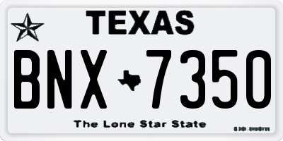 TX license plate BNX7350