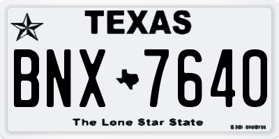 TX license plate BNX7640