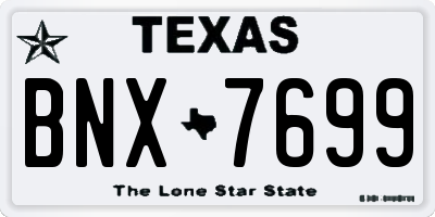 TX license plate BNX7699