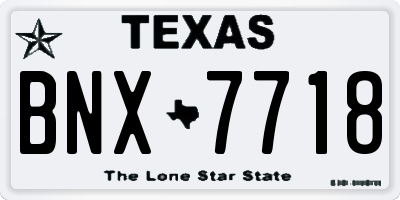 TX license plate BNX7718