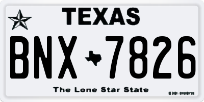 TX license plate BNX7826