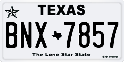 TX license plate BNX7857