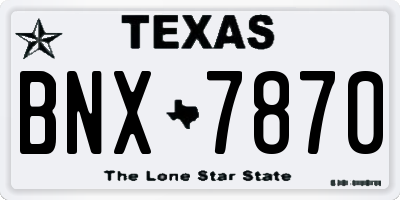 TX license plate BNX7870
