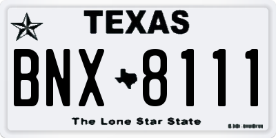 TX license plate BNX8111