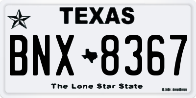 TX license plate BNX8367