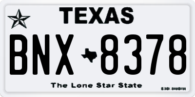 TX license plate BNX8378