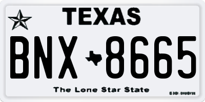 TX license plate BNX8665