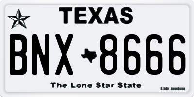 TX license plate BNX8666