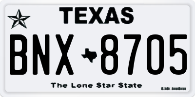 TX license plate BNX8705