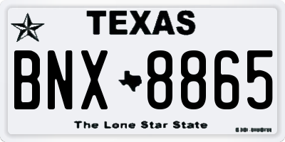 TX license plate BNX8865