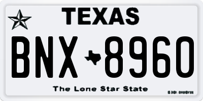 TX license plate BNX8960