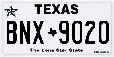 TX license plate BNX9020