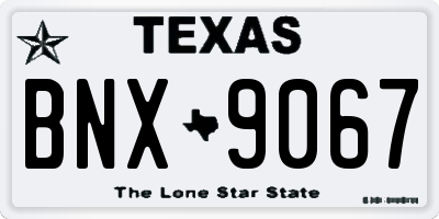 TX license plate BNX9067