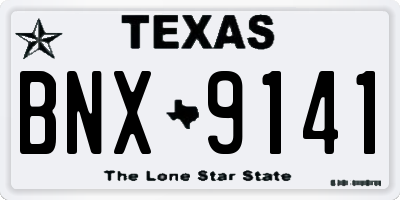 TX license plate BNX9141