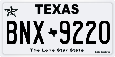 TX license plate BNX9220