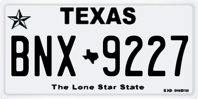 TX license plate BNX9227