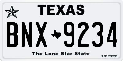 TX license plate BNX9234