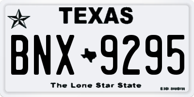 TX license plate BNX9295