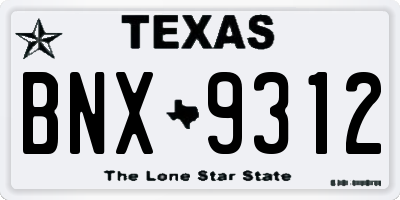 TX license plate BNX9312
