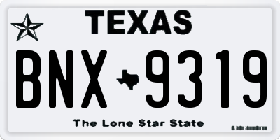 TX license plate BNX9319