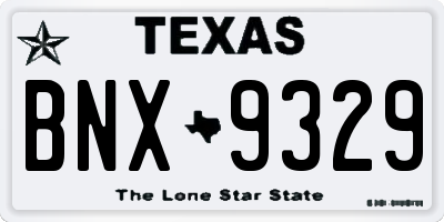 TX license plate BNX9329