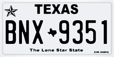 TX license plate BNX9351