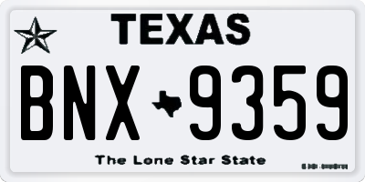 TX license plate BNX9359