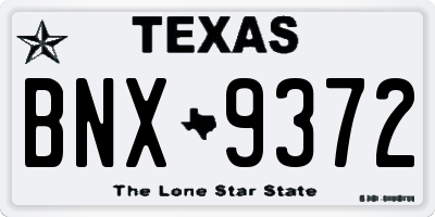 TX license plate BNX9372