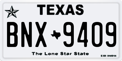 TX license plate BNX9409