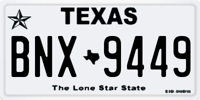 TX license plate BNX9449