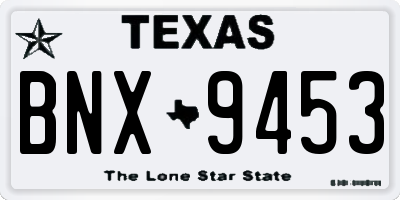 TX license plate BNX9453