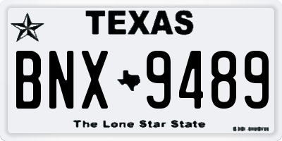 TX license plate BNX9489