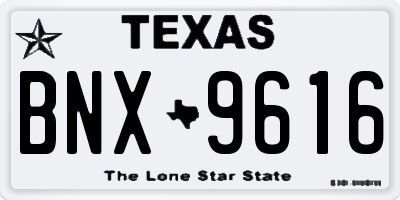 TX license plate BNX9616