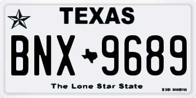 TX license plate BNX9689
