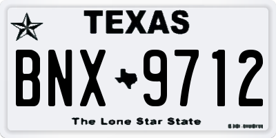 TX license plate BNX9712