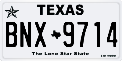 TX license plate BNX9714