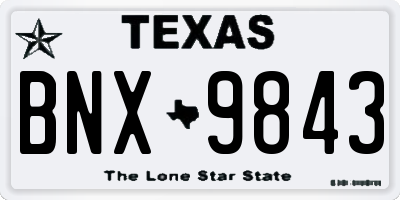 TX license plate BNX9843