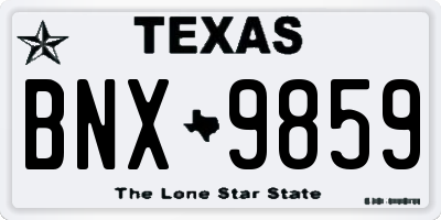 TX license plate BNX9859