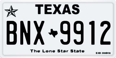 TX license plate BNX9912