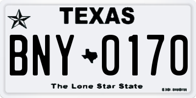 TX license plate BNY0170