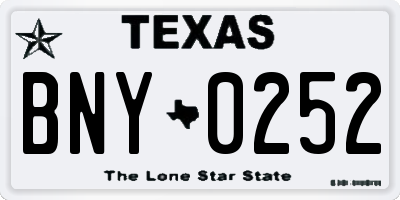 TX license plate BNY0252